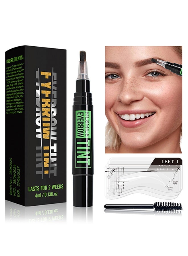 Smile Eyebrow tint with waterproof property and no smudging. Comes with a rotating eyebrow card and eyebrow brush. Liquid eyebrow tint 01# - Image 1